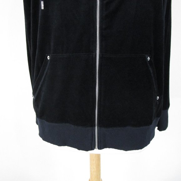 MICHAEL Michael Kors Plus Size Black Silver Velvet Velour Full Zip Jacket 3X - Picture 3 of 12